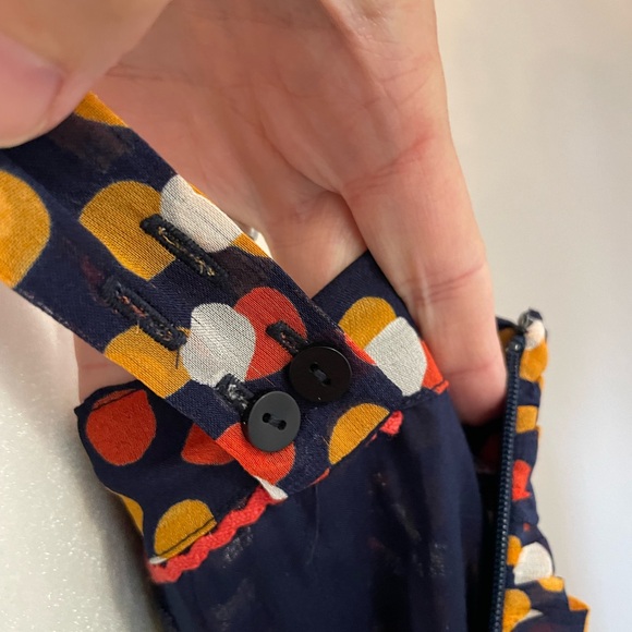 Anthropologie Maeve polka dot dress NWT Navy, Orange, Red, White - Picture 8 of 13